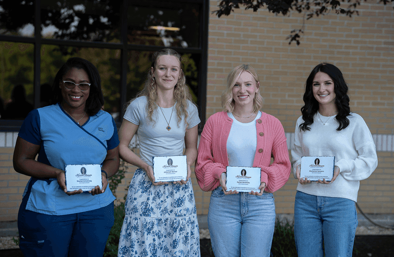 Scholarship winners (from left) Shantel Armstrong, JoHannah Warner, Karlee Hendricks, and Mackenzie Sampere.